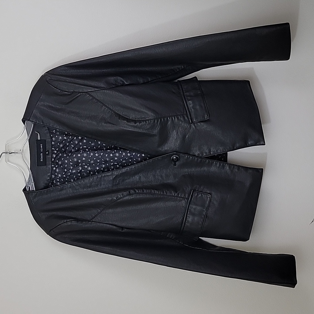 NWOT Black Rivet Black Faux Leather Jacker XL